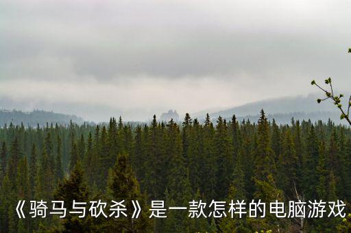 《騎馬與砍殺》是一款怎樣的電腦游戲