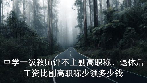 合肥副高中學教師退休工資多少,中學一級教師評不上副高職稱