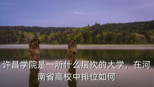 許昌學(xué)院是一所什么層次的大學(xué)，在河南省高校中排位如何