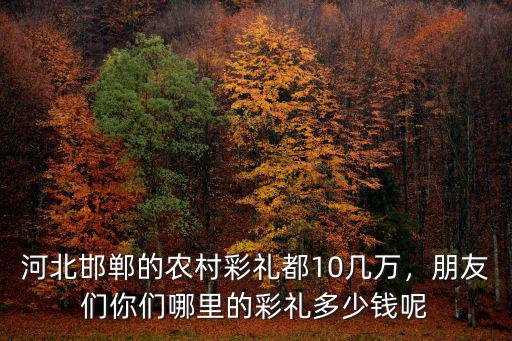 河北邯鄲的農(nóng)村彩禮都10幾萬，朋友們你們哪里的彩禮多少錢呢