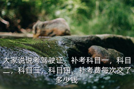 大家說說考駕駛證，補考科目一，科目二，科目三，科目四，補考費每次交了多少錢