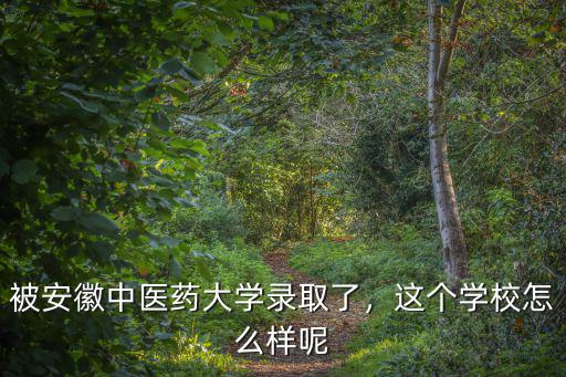 被安徽中醫(yī)藥大學(xué)錄取了，這個學(xué)校怎么樣呢