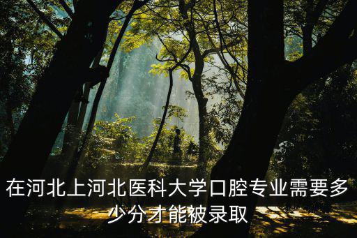 在河北上河北醫(yī)科大學(xué)口腔專業(yè)需要多少分才能被錄取