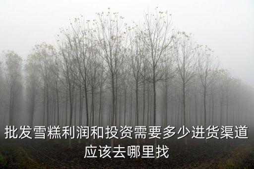 邢臺批發冰糕的利潤是多少,批發雪糕利潤和投資需要多少