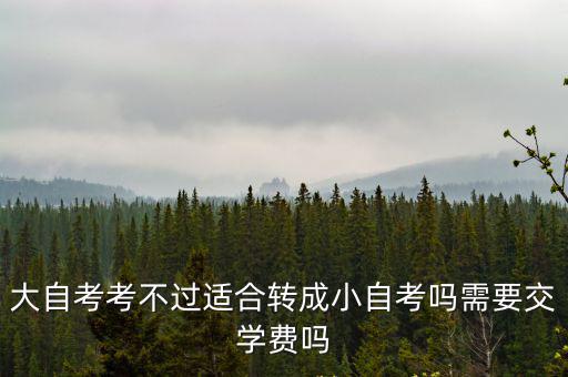 大自考考不過適合轉成小自考嗎需要交學費嗎