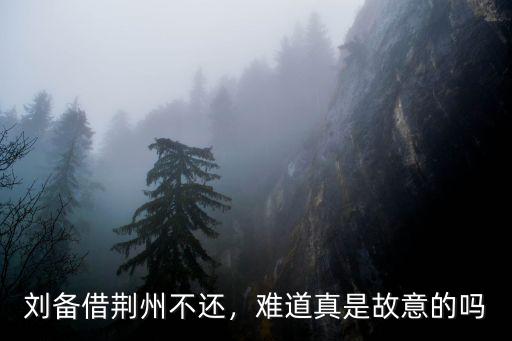 借俺的荊州怎么還不還,劉備借荊州不還