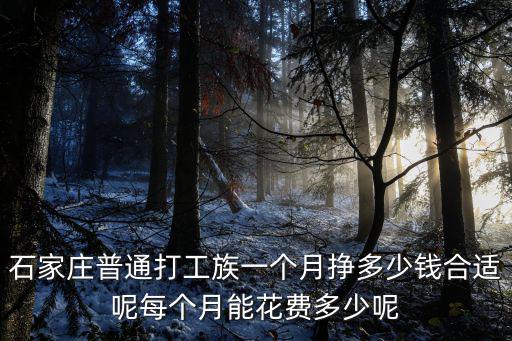 石家莊普通打工族一個(gè)月掙多少錢合適呢每個(gè)月能花費(fèi)多少呢