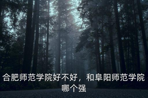 合肥師范學院好不好，和阜陽師范學院哪個強
