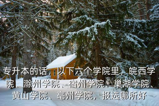 專升本的話，以下六個學院里，皖西學院、滁州學院、宿州學院、巢湖學院、黃山學院、亳州學院，報選哪所好