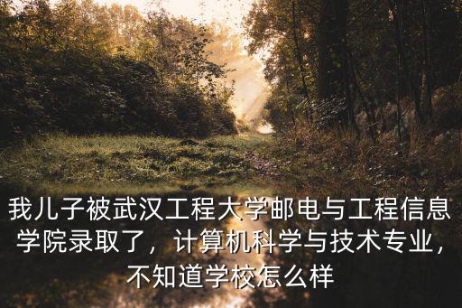 我兒子被武漢工程大學(xué)郵電與工程信息學(xué)院錄取了，計(jì)算機(jī)科學(xué)與技術(shù)專業(yè)，不知道學(xué)校怎么樣
