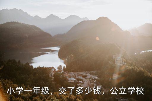 小學一年級，交了多少錢，公立學校