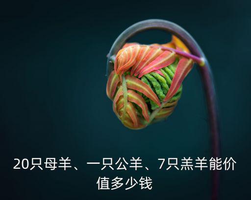 20只母羊、一只公羊、7只羔羊能價值多少錢