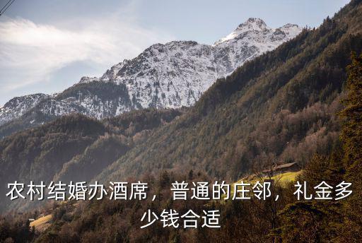 農村結婚辦酒席，普通的莊鄰，禮金多少錢合適
