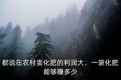 都說在農(nóng)村賣化肥的利潤大，一袋化肥能夠賺多少