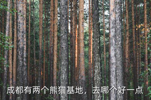 成都有兩個熊貓基地，去哪個好一點
