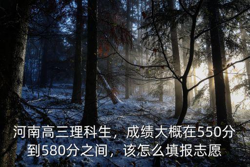 河南高三理科生，成績大概在550分到580分之間，該怎么填報志愿