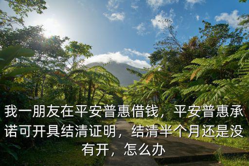 我一朋友在平安普惠借錢，平安普惠承諾可開具結清證明，結清半個月還是沒有開，怎么辦