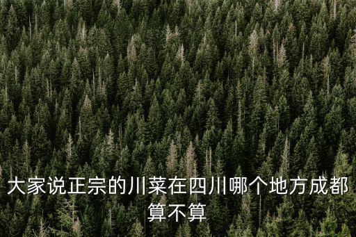大家說正宗的川菜在四川哪個地方成都算不算