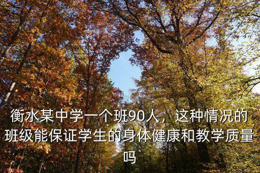 衡水某中學一個班90人，這種情況的班級能保證學生的身體健康和教學質量嗎