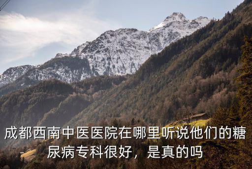 成都西南中醫(yī)醫(yī)院在哪里聽說他們的糖尿病專科很好，是真的嗎