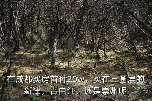 在成都買房首付20w，買在三圈層的新津，青白江，還是崇州呢