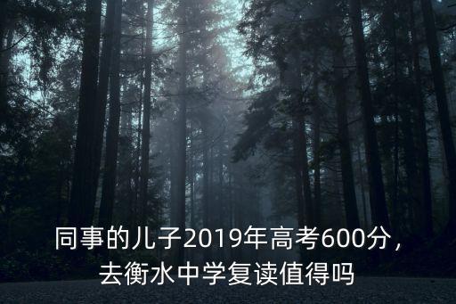 同事的兒子2019年高考600分，去衡水中學復讀值得嗎