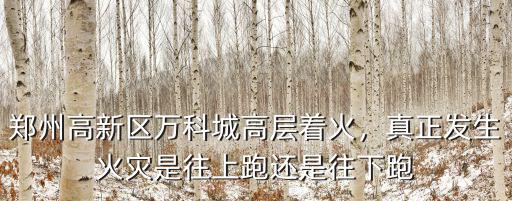 鄭州高新區萬科城高層著火，真正發生火災是往上跑還是往下跑