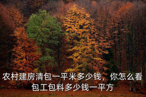 蕪湖農村建房多少錢一平方,農村建房清包一平米多少錢