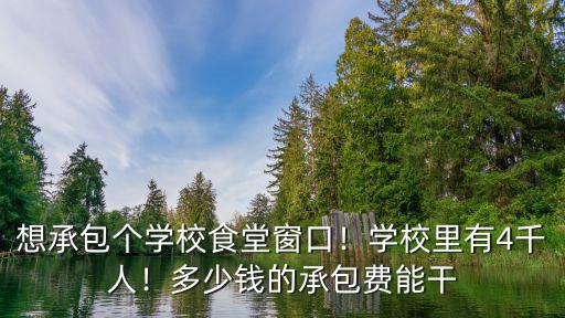 亳州大學食堂承包多少錢,多少錢的承包費能干