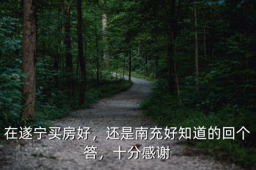 在遂寧買房好，還是南充好知道的回個答，十分感謝