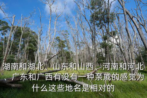 湖南和湖北、山東和山西、河南和河北、廣東和廣西有沒有一種親戚的感覺為什么這些地名是相對的