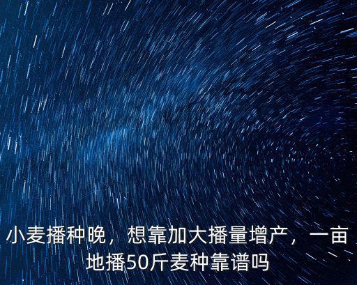 小麥播種晚，想靠加大播量增產，一畝地播50斤麥種靠譜嗎