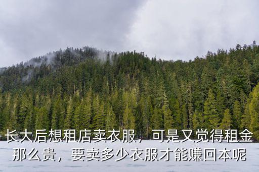 池州賣衣服門店租金多少,長大后想租店賣衣服