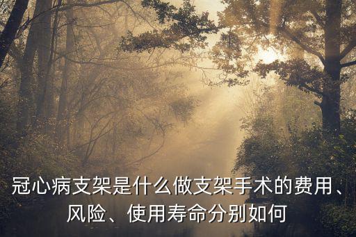 冠心病支架是什么做支架手術的費用、風險、使用壽命分別如何