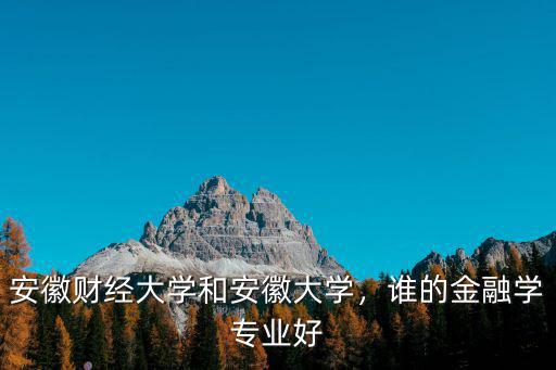 安徽財經(jīng)大學和安徽大學，誰的金融學專業(yè)好