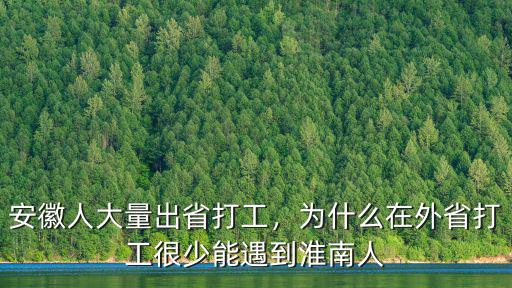 安徽人大量出省打工，為什么在外省打工很少能遇到淮南人