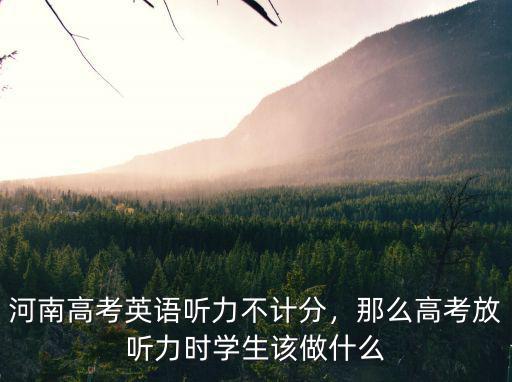 河南高考英語(yǔ)聽力不計(jì)分，那么高考放聽力時(shí)學(xué)生該做什么