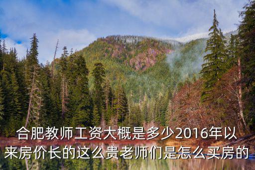 合肥教師工資大概是多少2016年以來房價長的這么貴老師們是怎么買房的