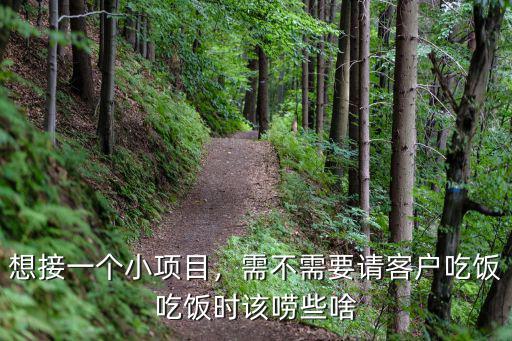 想接一個小項目，需不需要請客戶吃飯吃飯時該嘮些啥