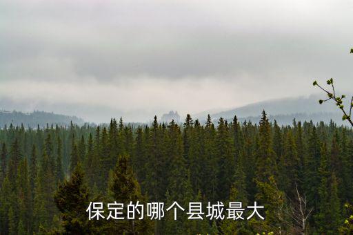 保定的哪個縣城最大
