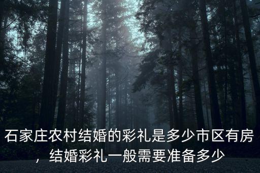 石家莊銅冶彩禮多少,石家莊井陘彩禮多少錢