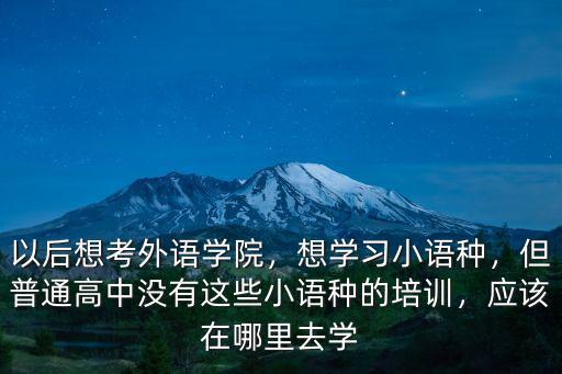 綿陽哪里可以學小語種,想學習小語種