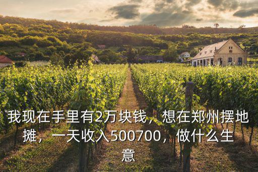 我現在手里有2萬塊錢，想在鄭州擺地攤，一天收入500700，做什么生意