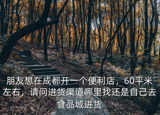 朋友想在成都開一個便利店，60平米左右，請問進貨渠道哪里找還是自己去食品城進貨