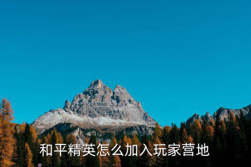 和平精英怎么加入玩家營地