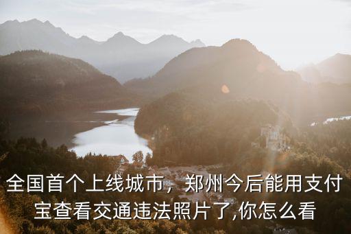 全國首個上線城市，鄭州今后能用支付寶查看交通違法照片了,你怎么看
