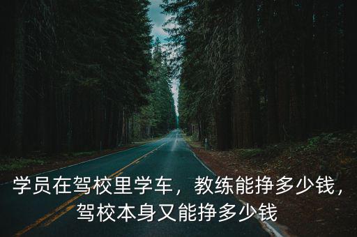 學員在駕校里學車，教練能掙多少錢，駕校本身又能掙多少錢