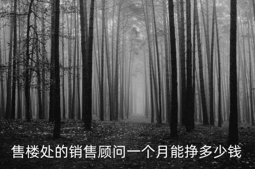 售樓處的銷售顧問一個月能掙多少錢