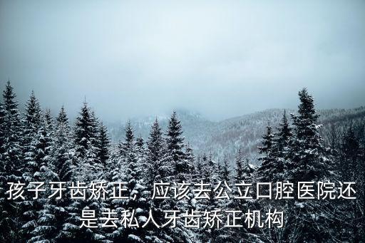 孩子牙齒矯正，應該去公立口腔醫院還是去私人牙齒矯正機構