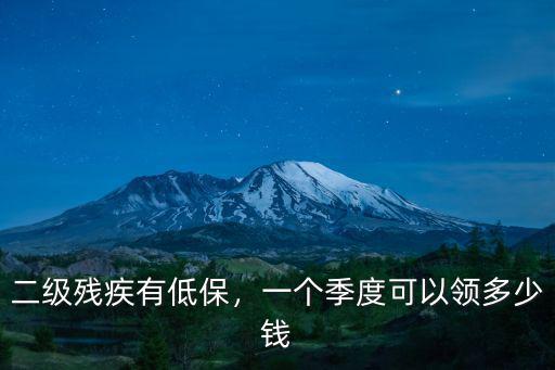 亳州渦陽二級殘疾證領多少錢,一個季度可以領多少錢